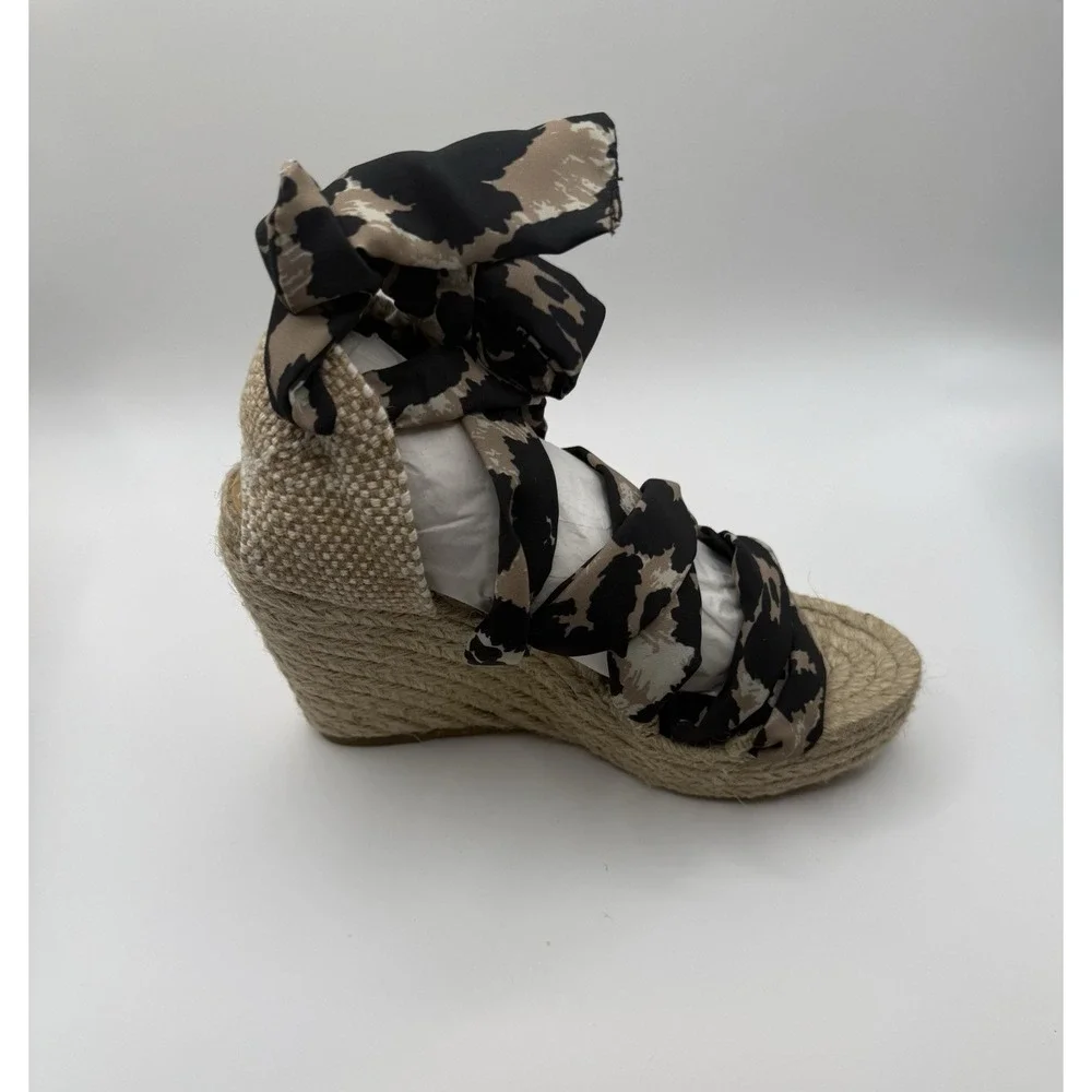 Diane von Furstenberg x Castañer Jorgelina Leopard Wedge Espadrilles Size 6 NIB